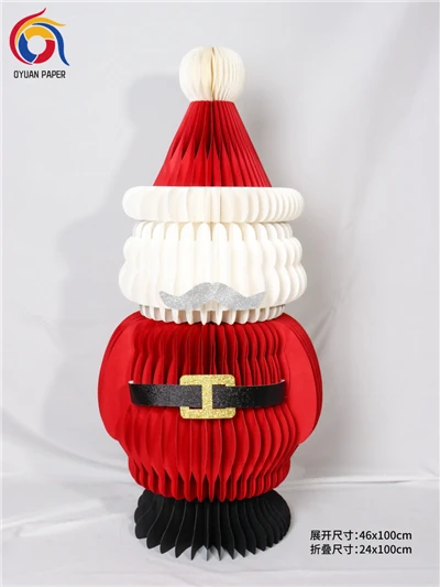 Decoració del festival de l'arbre de paper de Nadal de niu d'abella de paper reciclat personalitzat d'alta qualitat de la fàbrica de la Xina